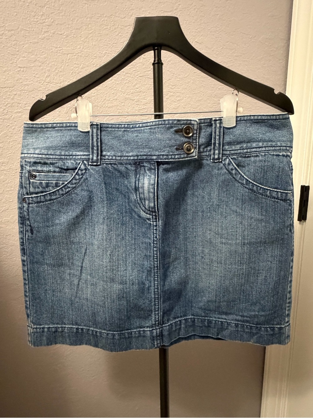 Loft Outlet Classic Blue Denim Mini Skirt